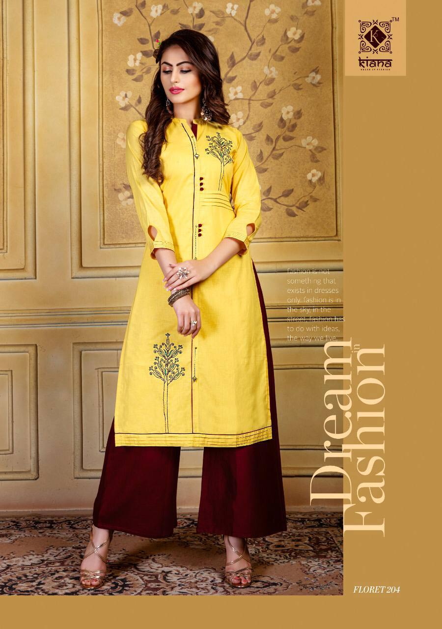 Floret Vol-2 Kiana Palazzo Embroidery Kurti Manufacturer Floret Vol-2 Kiana Palazzo Embroidery Kurti Manufacturer